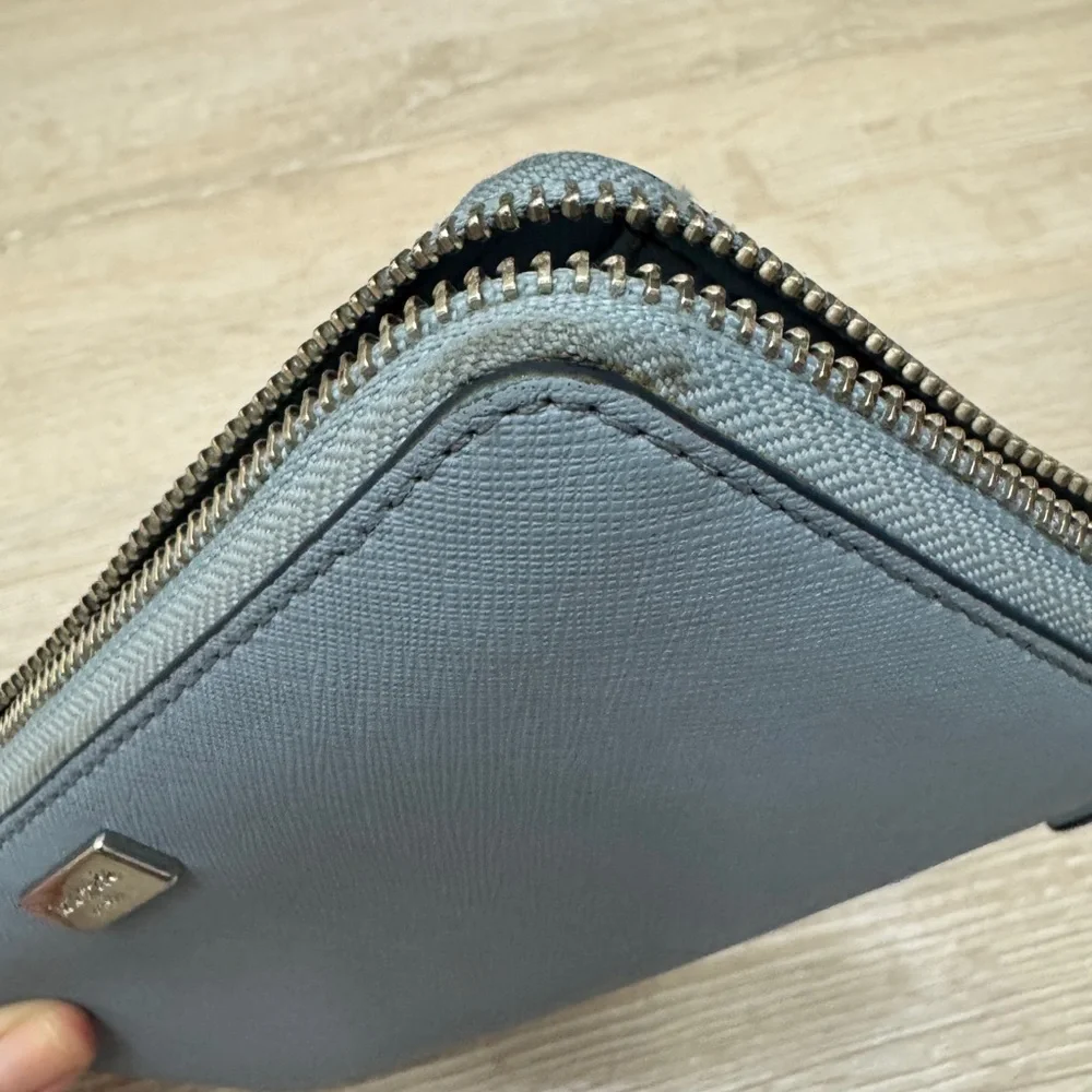 Kate Spade Laurel Way Neda Wallet Cloudcover Zip Around Wallet Dusty Blue